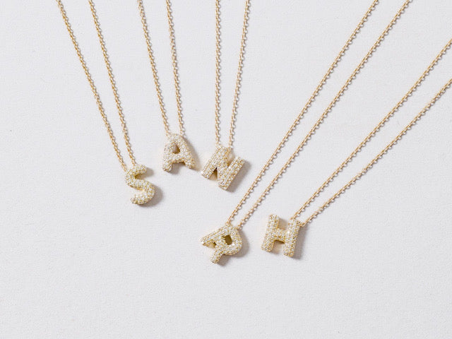 Balloon initial pendant - A